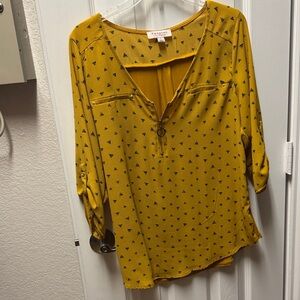 Mustard Triangle Print Blouse